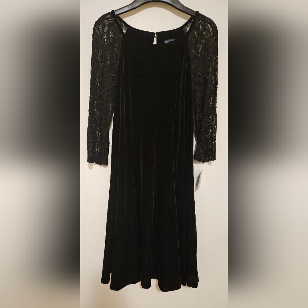 Elegant Black Lace Sleeve Dress